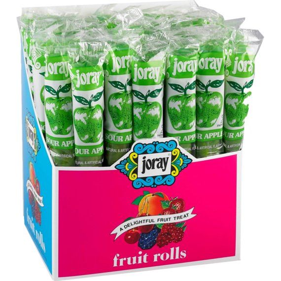 Sour Apple Fruit Rolls | Real Fruit | .75 oz | Joray