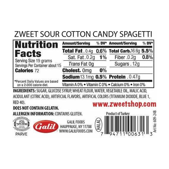 Sour Cotton Candy Silly Spagetti | Zweet | 10 oz