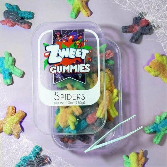 Sour Gummy Neon Spiders | Zweet | 10 oz