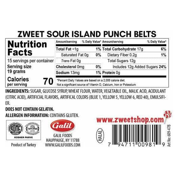 Sour Island Punch Belts | Zweet | 10 oz