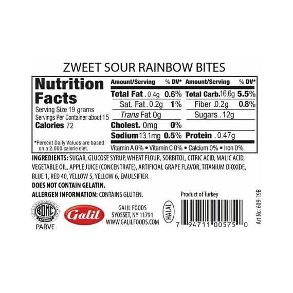 Sour Rainbow Bites | Zweet | 10 oz