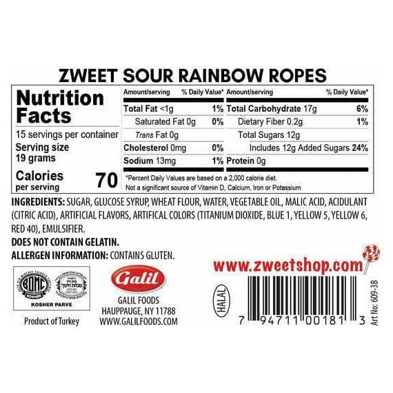 Sour Rainbow Ropes | Zweet | 10 oz