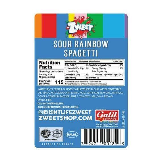 Sour Rainbow Silly Spagetti | Zweet | 10 oz