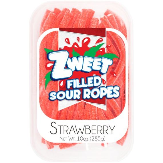 Sour Strawberry Ropes | Zweet | 10 oz