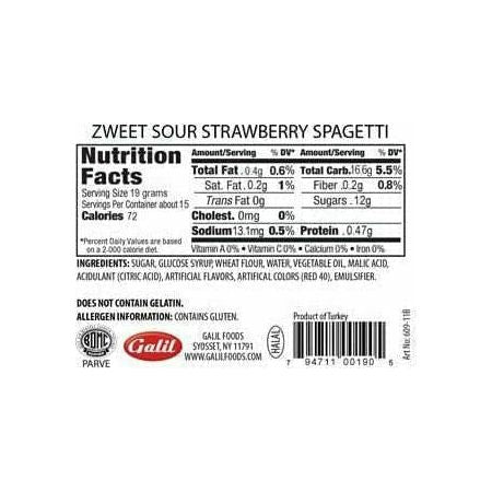 Sour Strawberry Silly Spagetti | Zweet | 10 oz