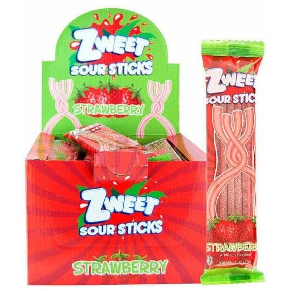 Sour Strawberry Sticks | Zweet | 0.7 oz