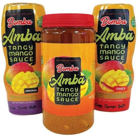 Spicy Tangy Mango Sauce | Squeeze Bottle | 10.6 oz | Bomba Amba