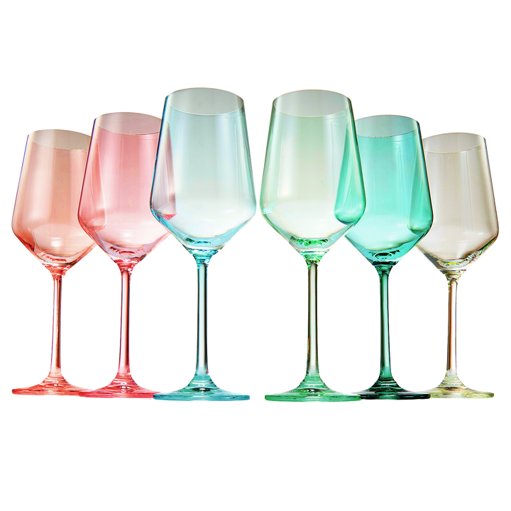 12 crystal wine glasses Colored Crystal Wine Glass Set of 6