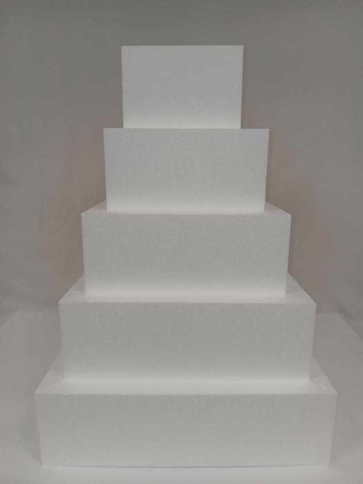 Oasis Supply "Hollow Donut Style EPS Styrofoam Dummy Cake Set - 5" High by 6" 8" 10" 12" 14" -- Stack up to 5 Tiers