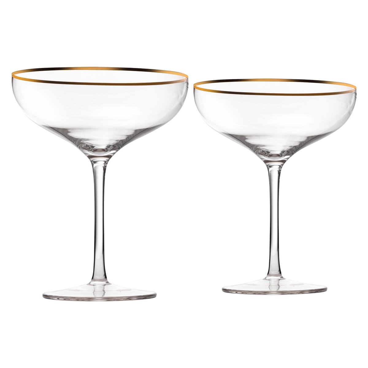 The Wine Savant Colored Crystal Gilded Rim Coupe Glass