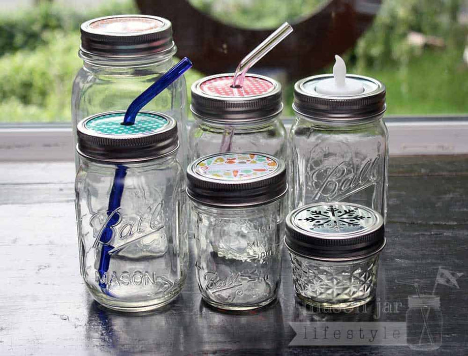 Snowflake Pattern Galvanized Metal Lid Insert for RM Mason Jars 10 Pack