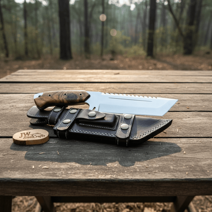 Stainless Steel Tracker Knife with Rosewood Handle | Full Tang Outdoor Knife