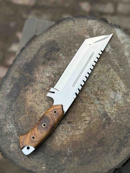 Stainless Steel Tracker Knife with Rosewood Handle | Full Tang Outdoor Knife