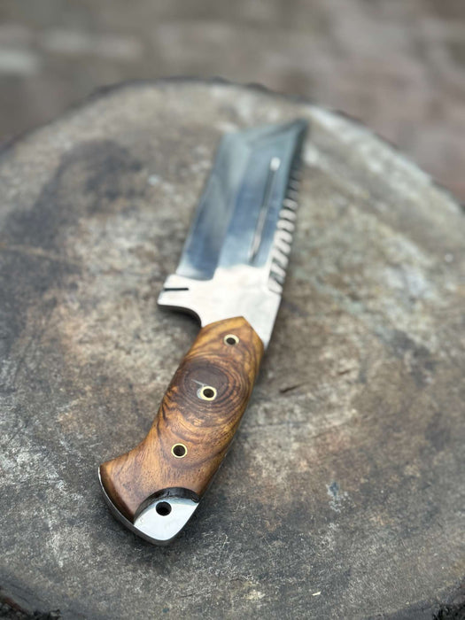 Stainless Steel Tracker Knife with Rosewood Handle | Full Tang Outdoor Knife