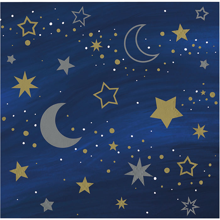 Bulk Starry Night Beverage Napkins (192 per Case)