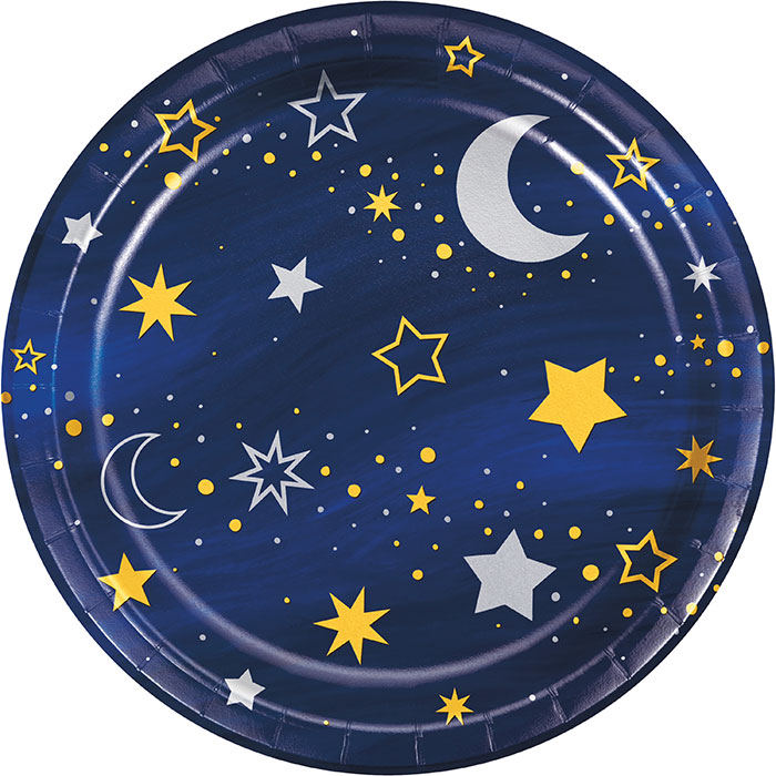 Bulk Starry Night Paper Dessert Plates (96 per Case)