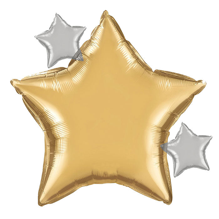 Bulk Starry Night Star Shaped Metallic Balloons (10 per Case)