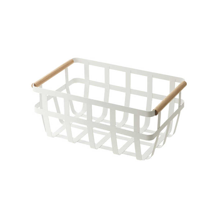 Storage Basket - Two Sizes - Steel + Wood