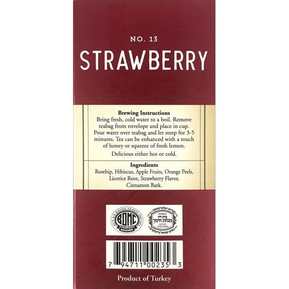 Strawberry Herbal Tea | 20' Tea Bags | 1.41 oz | Galil