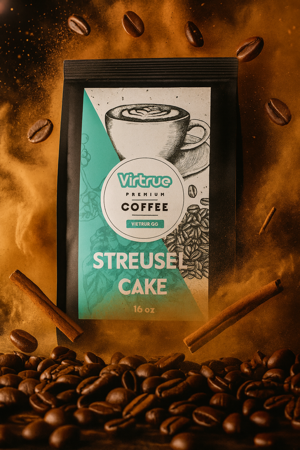 Streusel Cake Flavored Coffee – 16oz | Virtrue Premium — Specialty Food ...