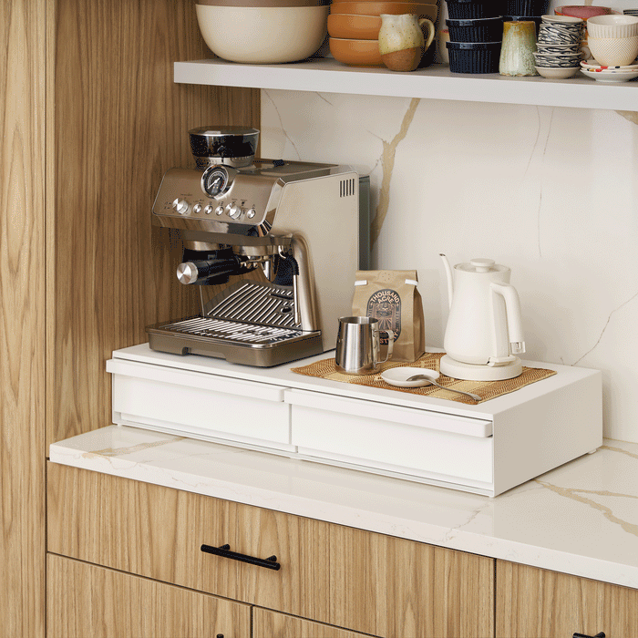Countertop Drawer with Pull-Out Shelf - Wide - Steel