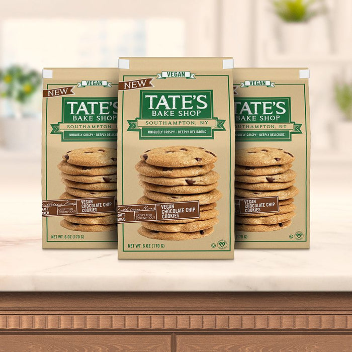 Tate's Bake Shop Chocolate Chip Vegan Cookies, 6 Oz Pack