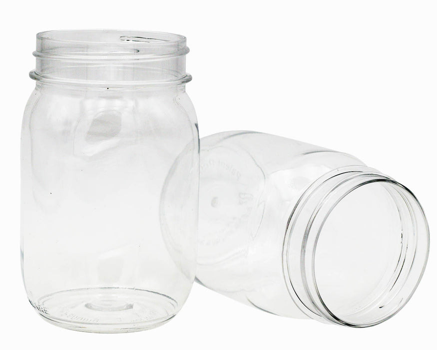 Tossware Regular Mouth 16oz Stackable Plastic Mason Jars