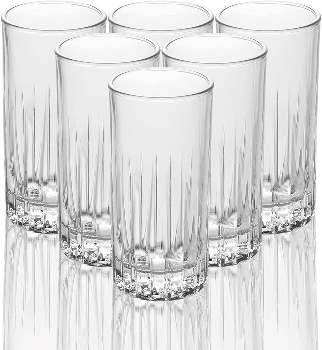 Traze Tom Collins Crystal Cut Glasses Set of 6 11.5 Oz