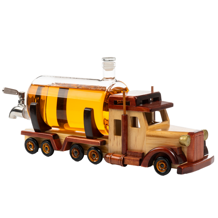 Truck Wine & Whiskey Decanter for Wine Bourbon Scotch or Whiskey Fathers Trucker Gift 1000ml 18"L by The Wine Savant - Trucker Gifts, Truck Driver Gifts, Truck Figurine for Home Bar