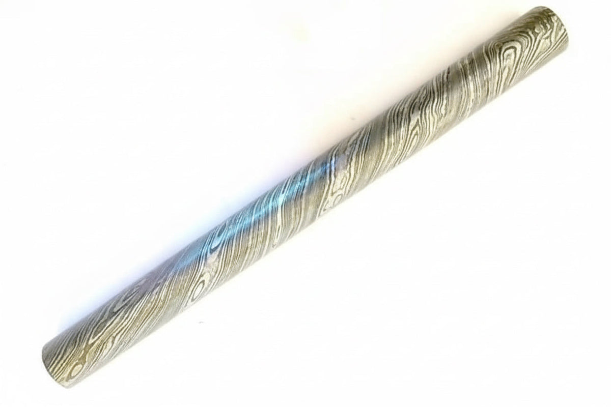 25mm Damascus Steel Round Rod Bar for Knife Guards, Rings and Custom M ...