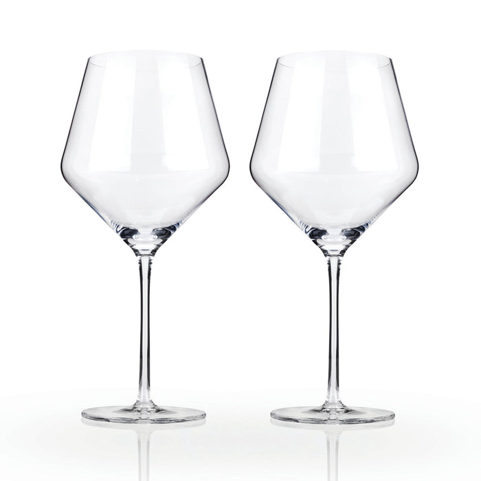 Raye Angled Crystal Burgundy Glasses Set of 2