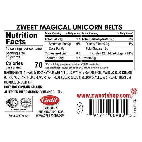 Unicorn Kiss Sour Belts | Zweet | 10 oz