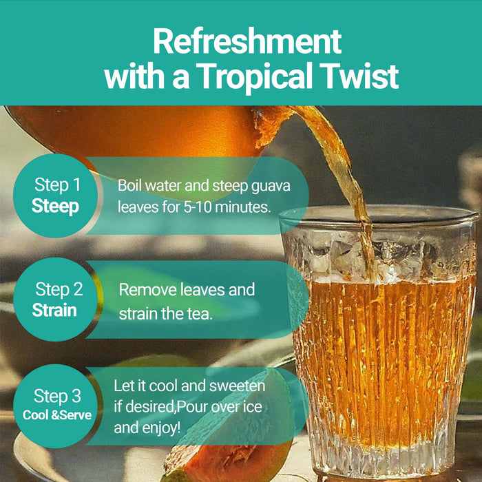 Akshit Dried Guava Leaves 100% Natural , ( Hojas De Guayaba ) | Loose Tea, Non-GMO, Vegan, Gluten-Free | Support Digestive and Immune Health  2.5 oz