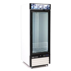 Maxx Cold 27 Inch Glass Door Ice Merchandiser Freezer, 23 Cu. Ft. Storage, Single Door