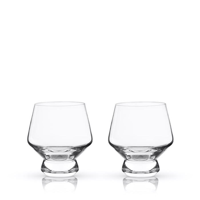 Raye Footed Crystal Punch Glasses Set of 2