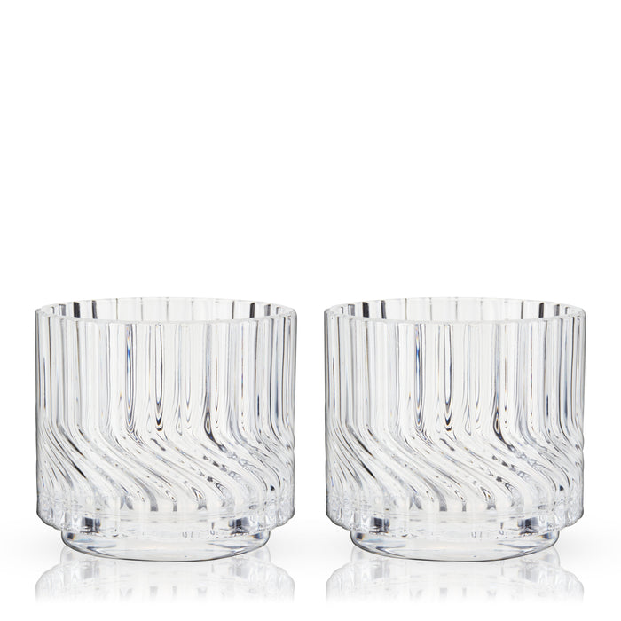Zephyr Crystal Lowball Tumblers, Set of 2