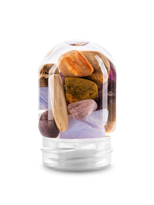 GemPod FIVE ELEMENTS | Amethyst, Chalcedony, Petrified Wood, Rose Quartz & Agate