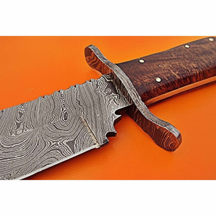 Handmade Victorian Style Bowie Knife with Damascus Steel Blade & Walnut Burl Handle | JW SteelCrafts