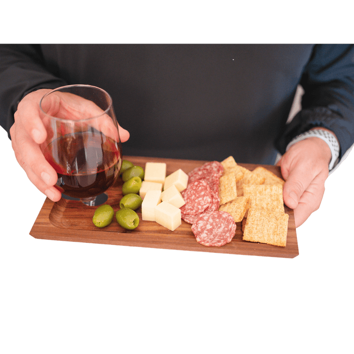 Charcuterie and Appetizer Tray with Wine Holder - 4PACK - Perfect for Parties and Small Gatherings