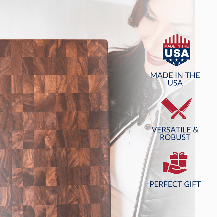 Medium End Grain Walnut Wood Butcher Block