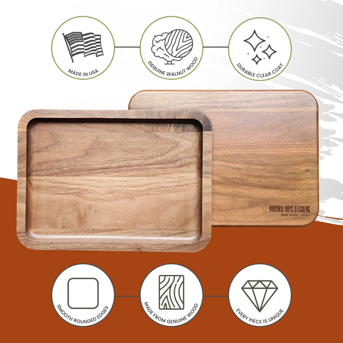 Valet Tray - Catch All Tray - Accessories Organizer - Walnut Wood