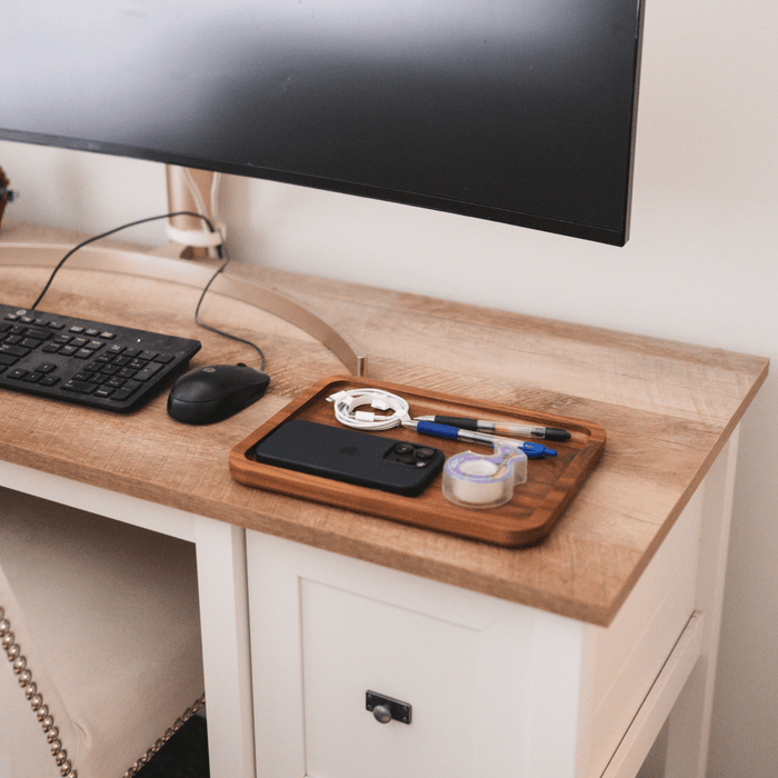 Valet Tray - Catch All Tray - Accessories Organizer - Walnut Wood