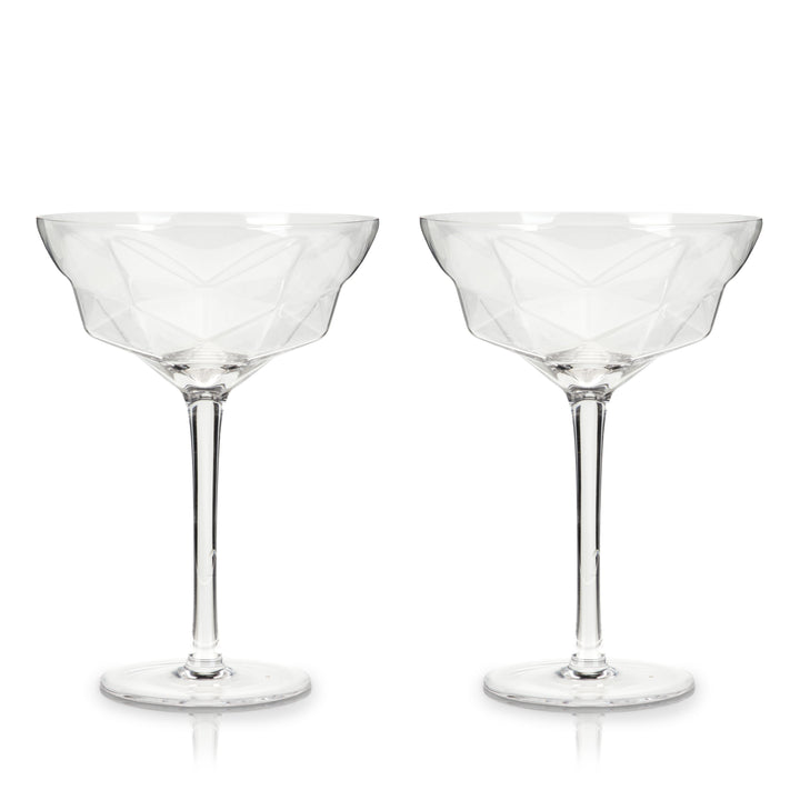 Seneca Crystal Faceted Martini Glasses, Set of 2 - Thumbnail 3