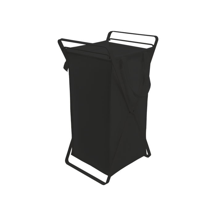 Laundry Hamper with Cotton Liner - Two Sizes - Steel + Cotton