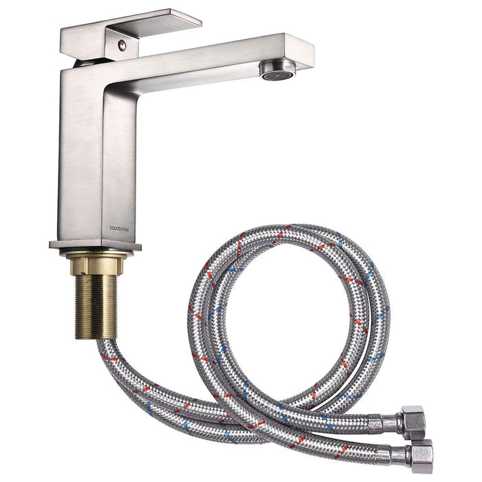 Aquaterior 6.5" Bathroom Faucet Single Handle Brushed Nickel