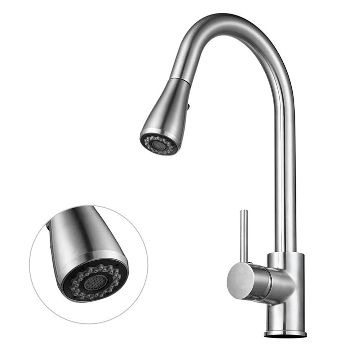 Aquaterior Pull Down Kitchen Faucet with Sprayer 2.2GPM Brushed Nickel