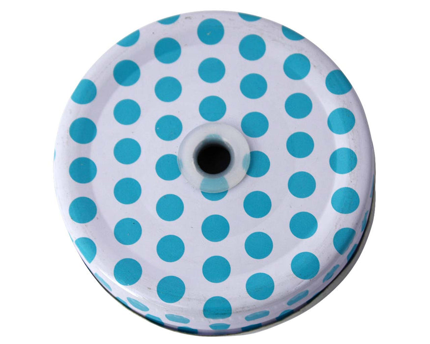 Painted Metal Straw Hole Tumbler Lids for Regular Mouth Mason Jars