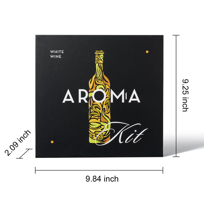 White Wine Aroma Kit, Tasting & Smelling Aroma Set for White Wines, 15 Aromas, Training Educational Gift - Beginners & Sommelier Master, Book & Accessories Guide Included, Wine Game Gifts Holiday