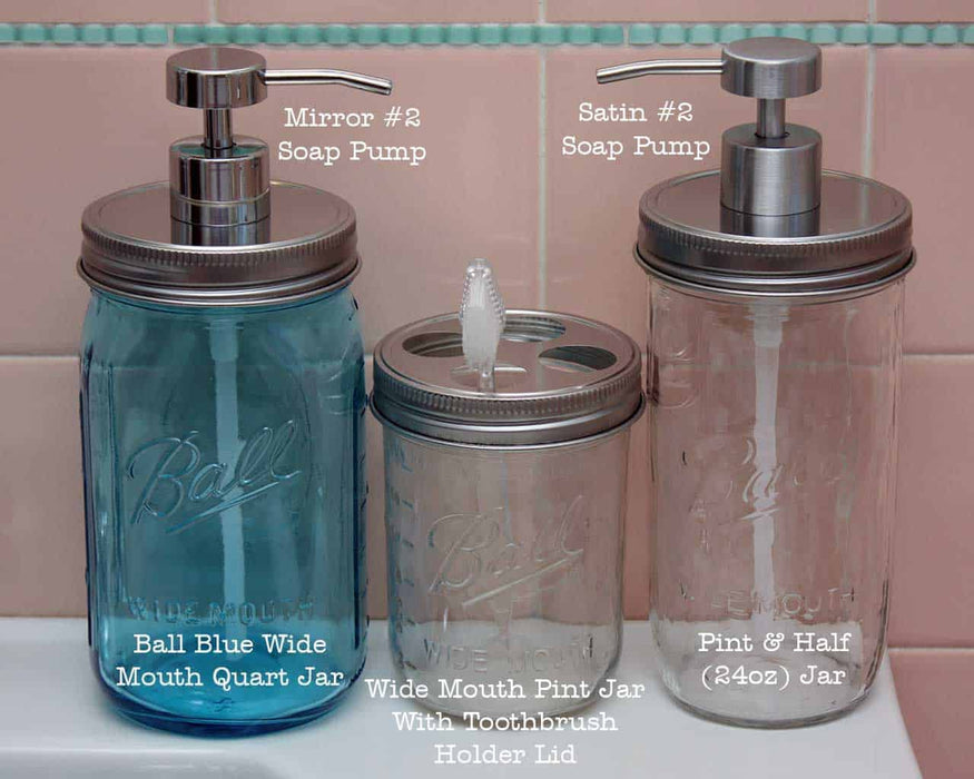 Mirror / Chrome Soap Pump Dispensers for Mason Jars