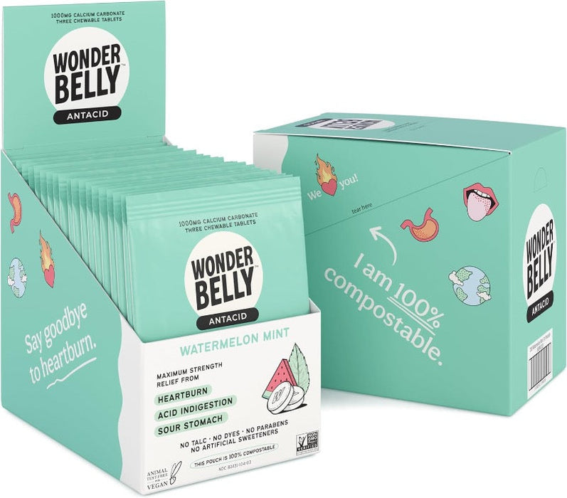 Wonder Belly Antacids Watermelon Mint - 4x 60-Count (Packaging May Vary)